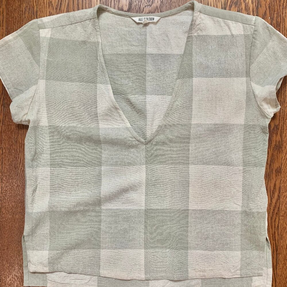 Ali Golden Silk Colorblock Top